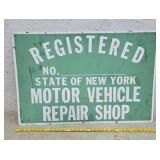 Registered motor vehicle sign