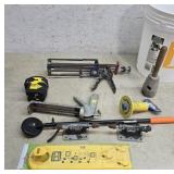 Laser, epoxy caulk fun, magnet, etc