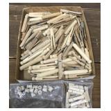 Vintage clothes pins, spools