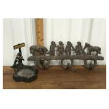 Cast iron coat rack & ashtray
