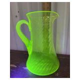 Green Uranium glass pitcher