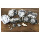 Box of geodes, fossil, etc