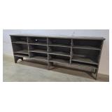 Wooden store counter old grey paint adjustable