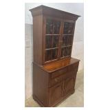 Cherry 2 piece hutch with bubble glass 38x21x71