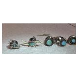 Southwest turquoise/sterling tie tacks