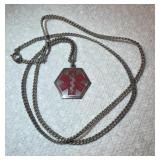 Heavy Sterling silver Red Cross pendant & chain