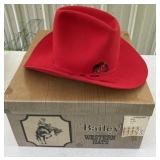 Bailey Western Hat - Longhorn Red size 7 with
