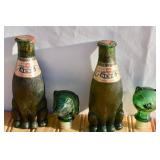 Vintage Bessi Tuscan Wine Cat & Dog Decanters.