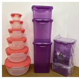 Lock & Lock storage containers. New. 6 purple and