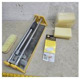 Tile cutter, tile sponges, brush