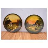 Antique Hand Painted Artist Signed German Plates