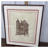 Framed art pencil signed and numbered