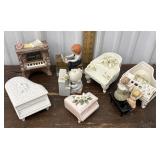 3 Piano Music Boxes, Trucker Boxes And Figures