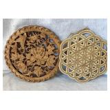 Carved wood wall hangings