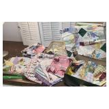 Large lot of quilting pieces including partially