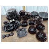 Amethyst glass dishes set