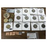 Assorted coins & tokens