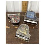 3 Piano Music boxes