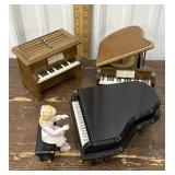 2 Piano Figure Coaster Sets And 1 Music Box