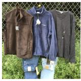 New w/ tags Lee jeans, shirt, Columbia jacket,