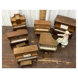 4 Piano Music Boxes And 2 Piano Figures With