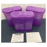 NEW - 3 purple Lock & Lock tall storage containers