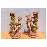 Vintage Holland Mold Cherub Candle Holders.