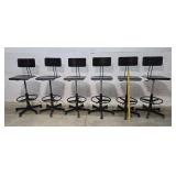 Set 6 swivel bar stools 31"seat adjustable back