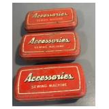 3 Vintage Accessories, Sewing Machine Tins.