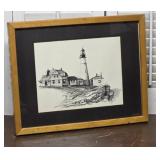 Signed Dan Cake Maine lighthouse scene