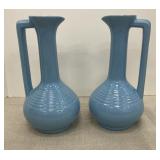 Frankoma Pottery - 2  Ewers light blue