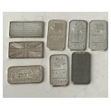 999 Silver Bars- Lot Of 8