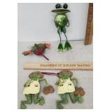 4 Frog Ornaments
