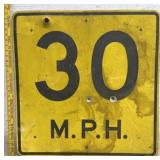 Aluminum 30MPH road sign
