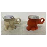 2 pcs Frankoma Pottery - GOP elephant mugs