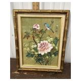 Signed Japanese bird/floral painting