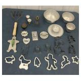 Lot of kitchen accessories - metal bowls, cookie