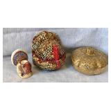 Ceramic Turkey, Candy dish, candle holder