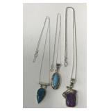 Beautiful sterling silver & gemstone necklaces