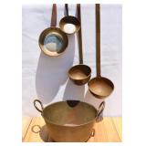 Lot of Copper Ladles & Copper Pot