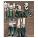 Green handled flatware