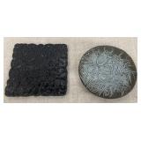 2 pcs Frankoma Pottery - 2 trivets / tiles