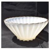 Vintage Anchor Hocking Milk Glass Gold Rimmed