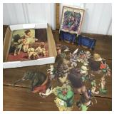 Vintage puzzle, animated theater animals