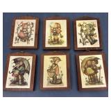 6 vintage Hummel plaques