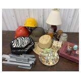 End of consignment menagerie - lamp, hard hats,