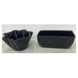 2 pcs Frankoma Pottery - black pots
