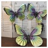 3 New tin hanging butterflies