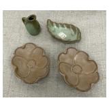 4 small pcs Frankoma Pottery -3 candy dishes and a