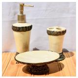 Faux Marble & Brass Bathroom Set